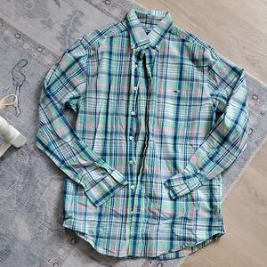 Vineyard Vines Men's Slim Fit Tucker Shirt Cotton Pastel Plaid Button-up Top SzM